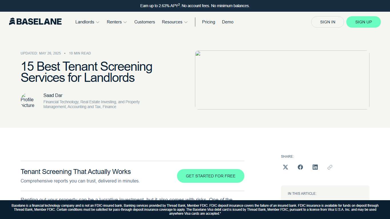 15 Best Tenant Screening Services for Landlords 2026 Baselane